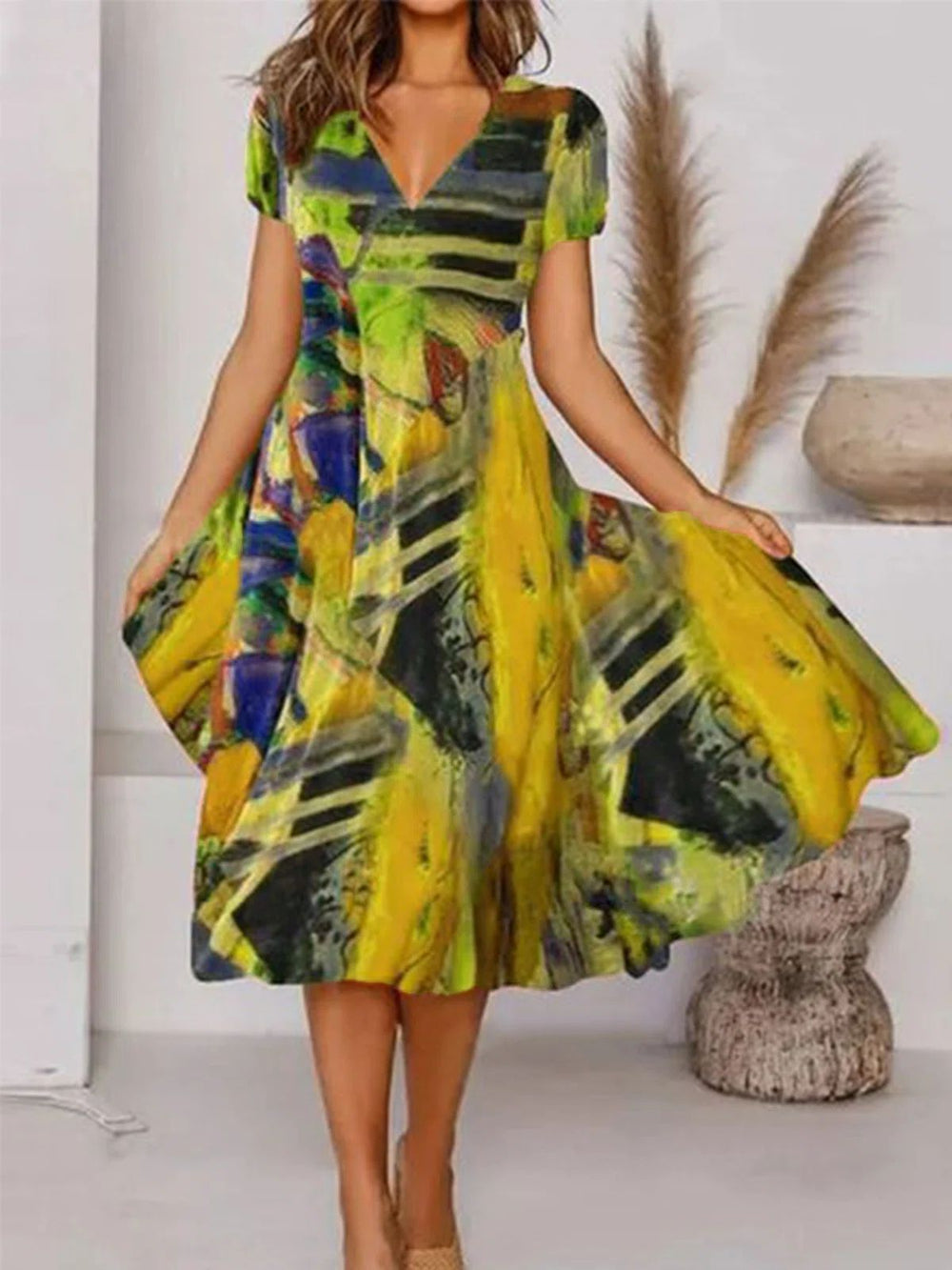 Levoire | Une robe élégante de haute qualité Jaune