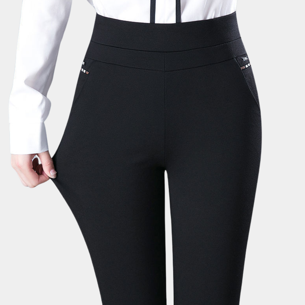 Levoire | Pantalon extensible taille haute Noir