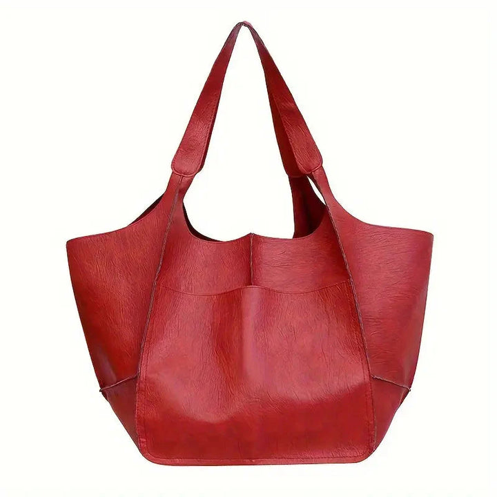 Levoire | Sac À Bandoulière Grand Cuir Pu Doux Tote Bag Rouge