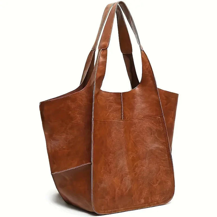 Levoire | Sac À Bandoulière Grand Cuir Pu Doux Tote Bag Jaune brun