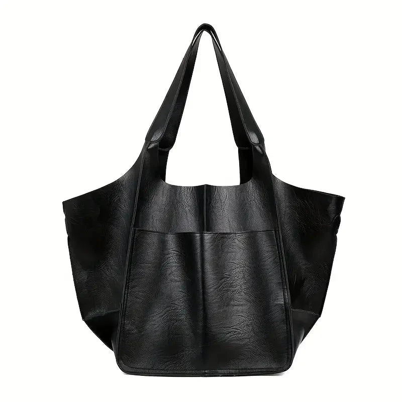Levoire | Sac À Bandoulière Grand Cuir Pu Doux Tote Bag Noir