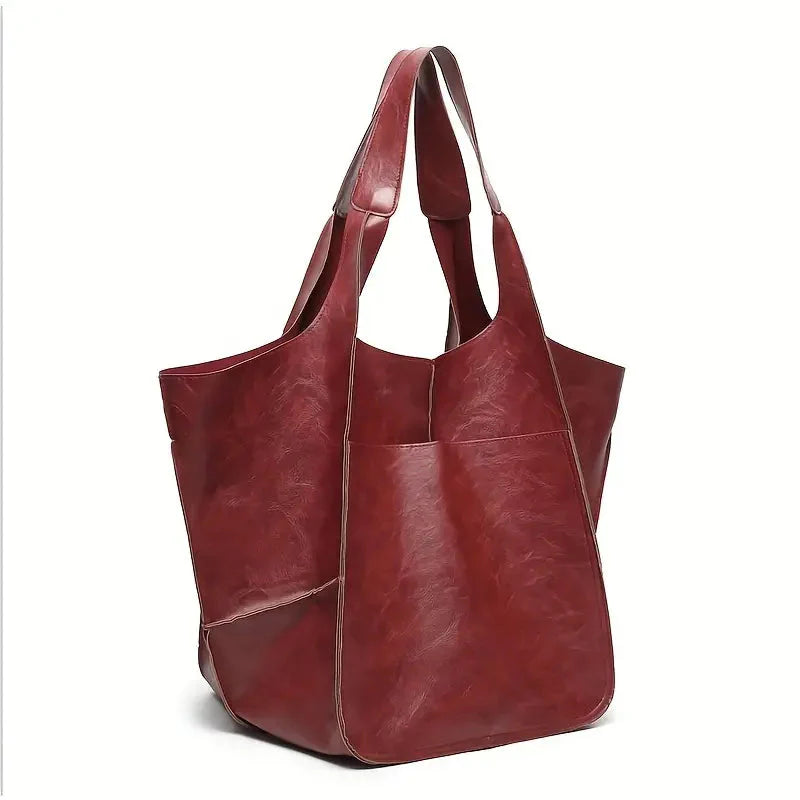 Levoire | Sac À Bandoulière Grand Cuir Pu Doux Tote Bag Bourgogne