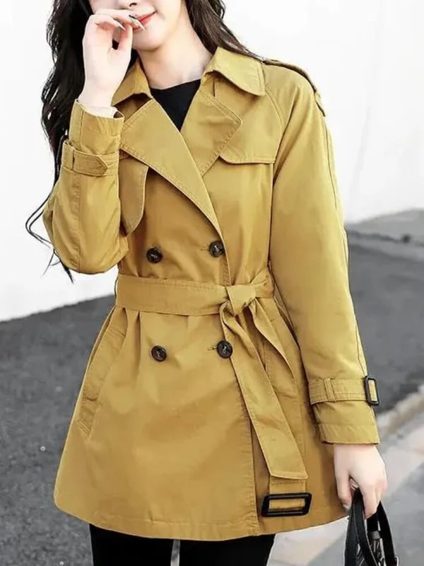 Levoire | Trench-Coat Court Classique Pour Femmes Jaune