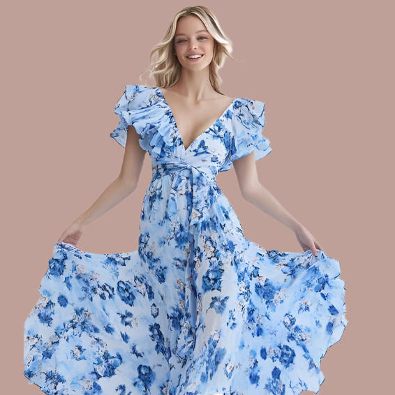 Levoire | Robe Maxi Élégante Avec Motif Floral