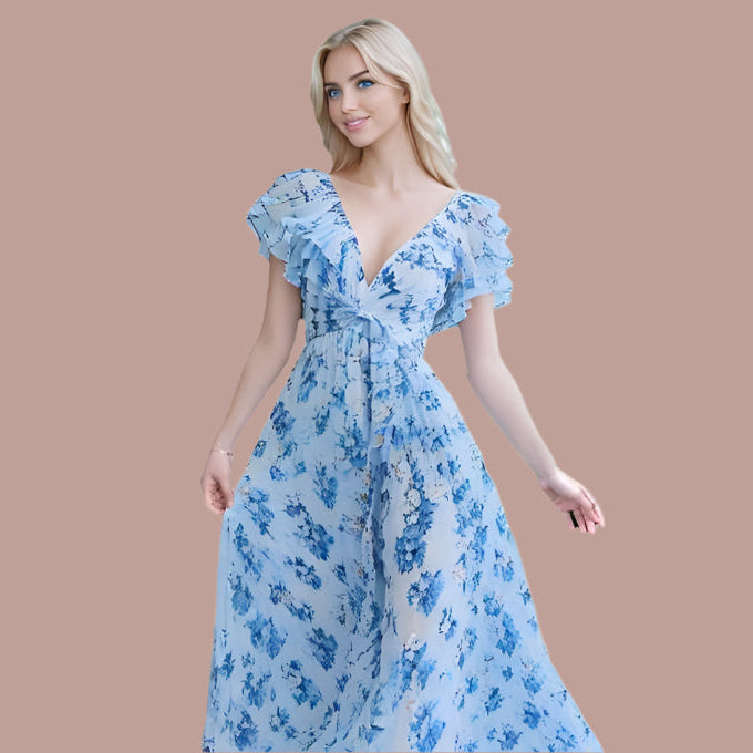 Levoire | Robe Maxi Élégante Avec Motif Floral