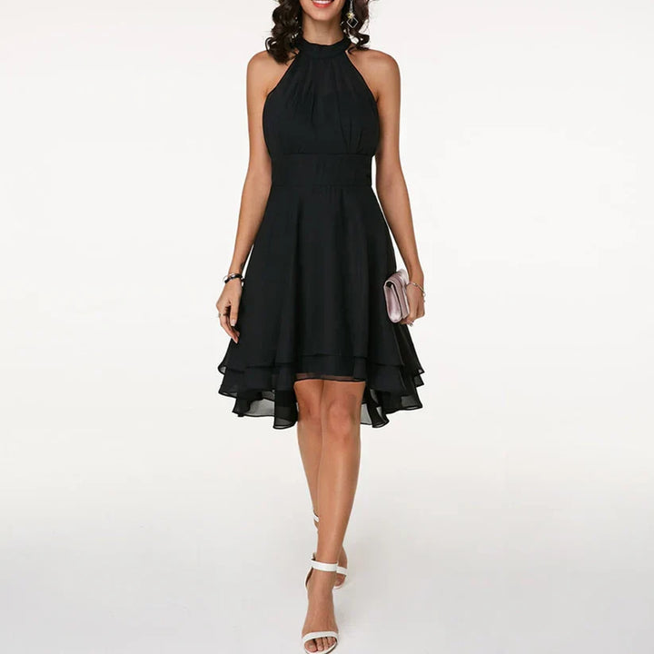 Levoire | Robe Élégante Avec Des Volants Charmants Noir