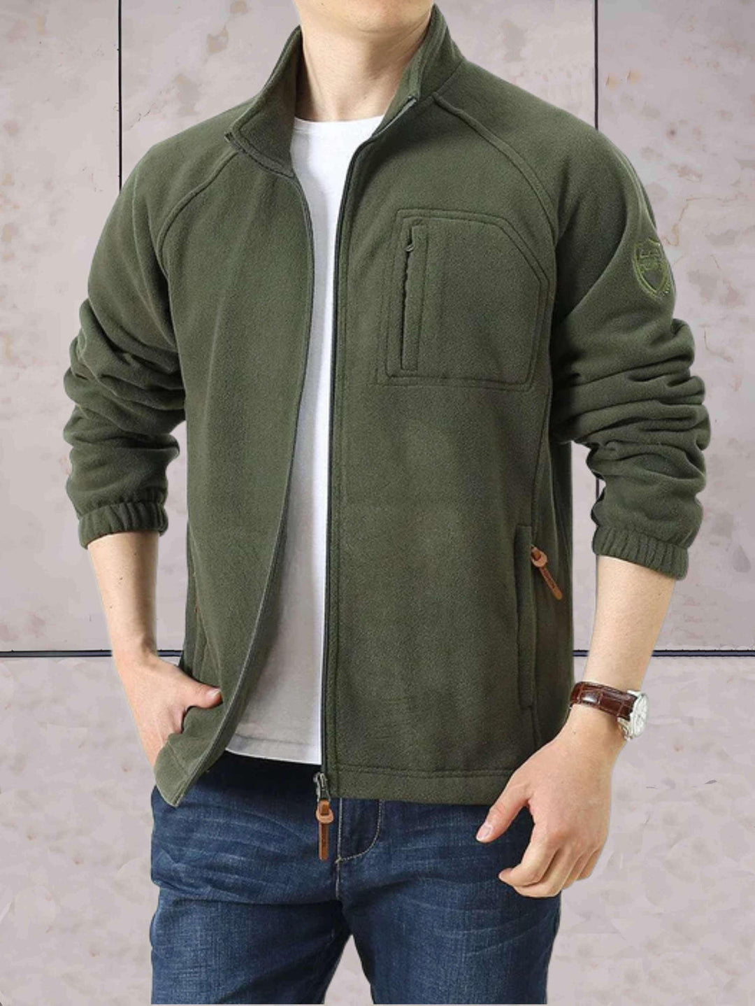 Levoire | Avec Col Haut, Design Bicolore Et Fermeture Éclair Vert