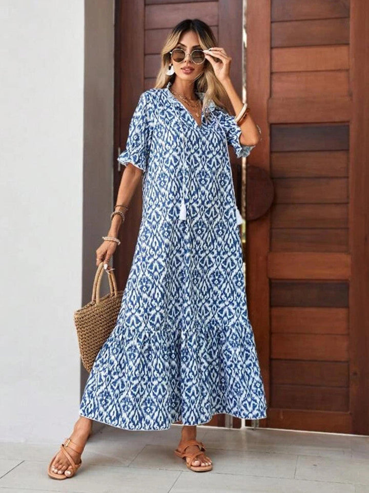 Levoire | Robe Maxi Boho Avec Décolleté En V Et Design Fluide