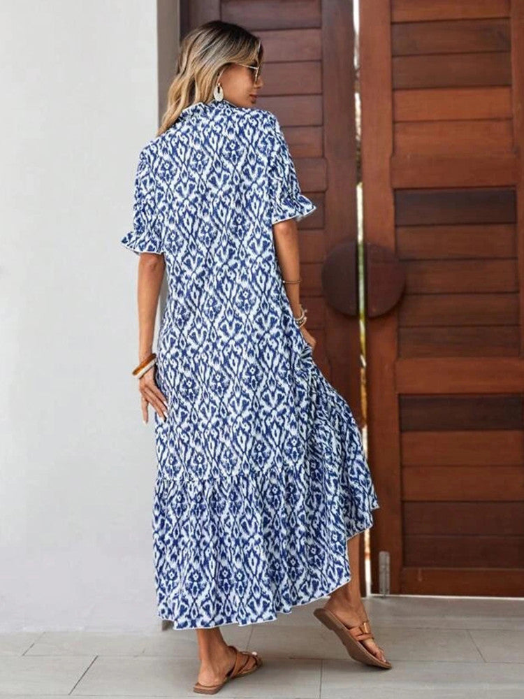 Levoire | Robe Maxi Boho Avec Décolleté En V Et Design Fluide