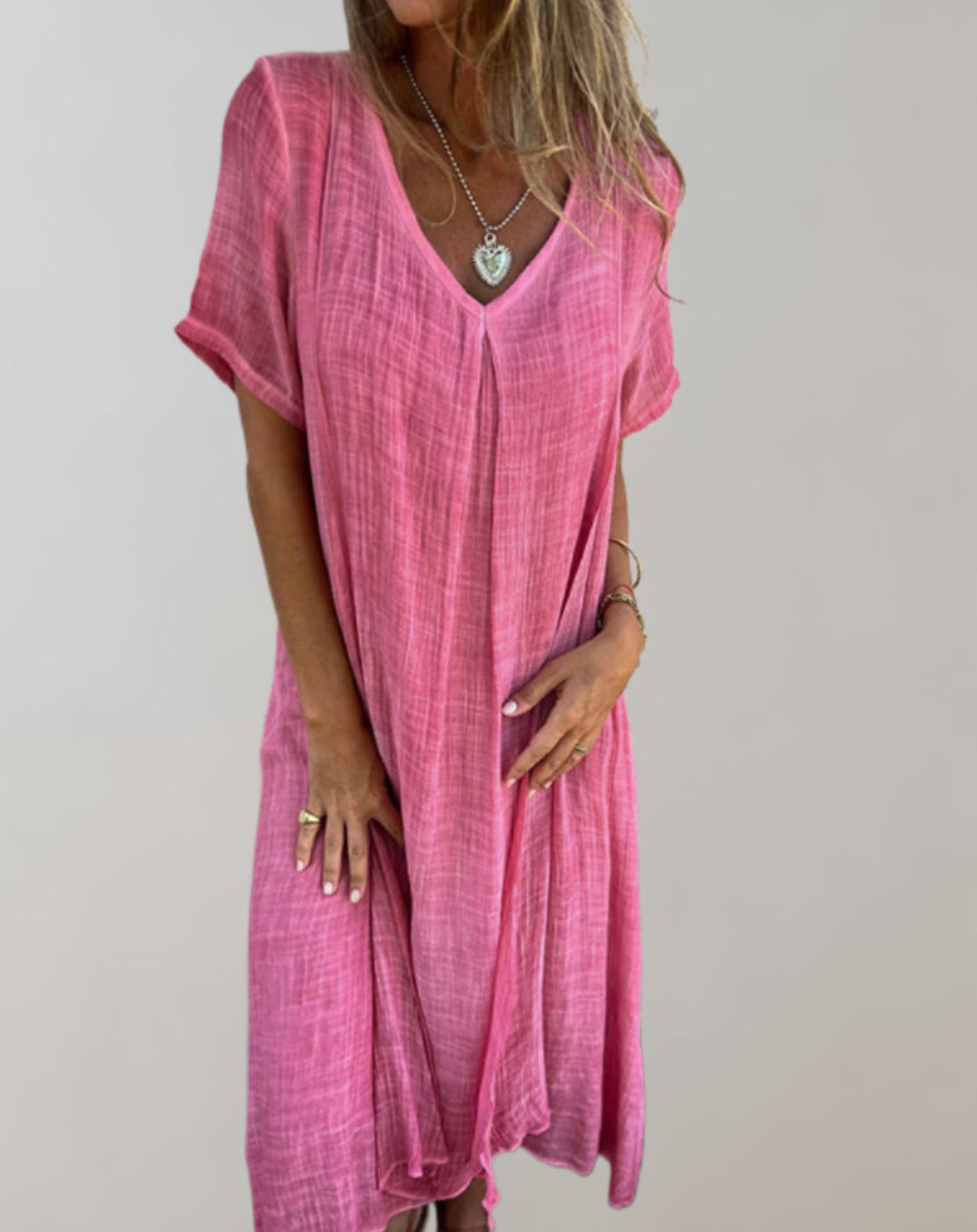 Levoire | Robe Maxi D'Été Sans Bretelles Robe D'Été Gratuite Rosa