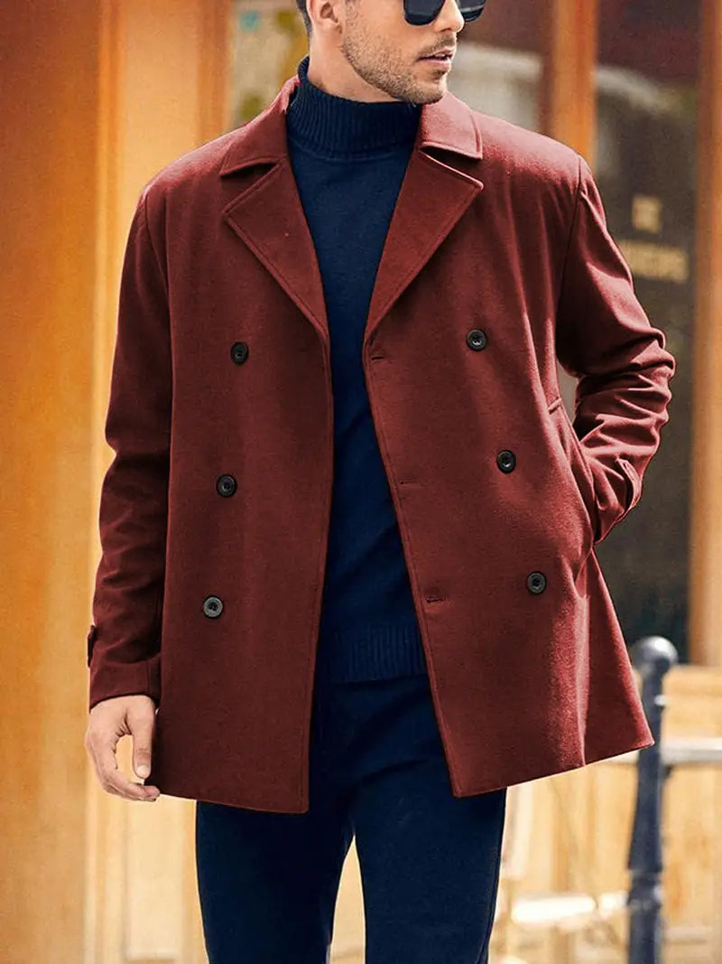 Levoire | Haute Qualité, Élégant Manteau Trench Blazer Pour Hommes Marron