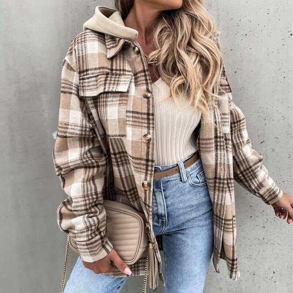 Levoire | Manteau À Carreaux Élégant Pour Femmes Beige
