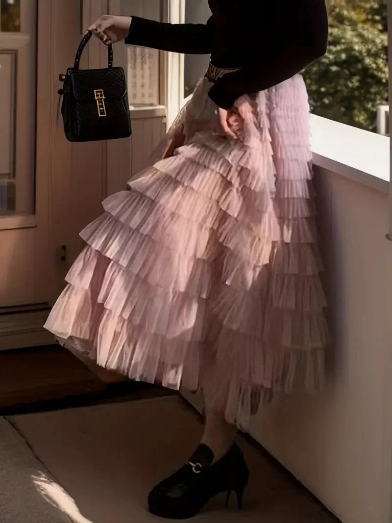 Levoire | Jupe À Volants Long Tulle Jupe Tendance