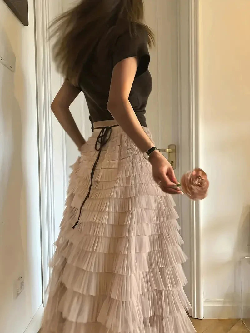Levoire | Jupe À Volants Long Tulle Jupe Tendance