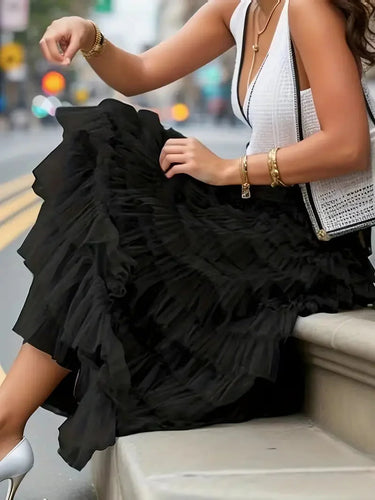 Levoire | Jupe À Volants Long Tulle Jupe Tendance