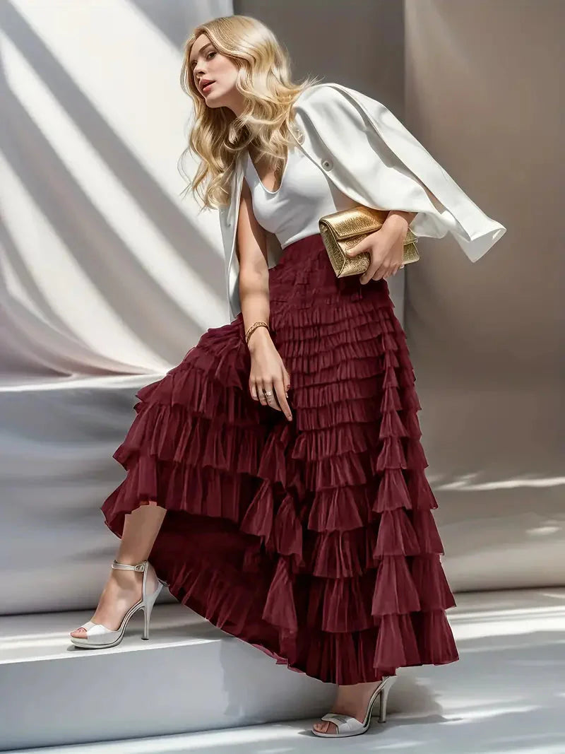 Levoire | Jupe À Volants Long Tulle Jupe Tendance