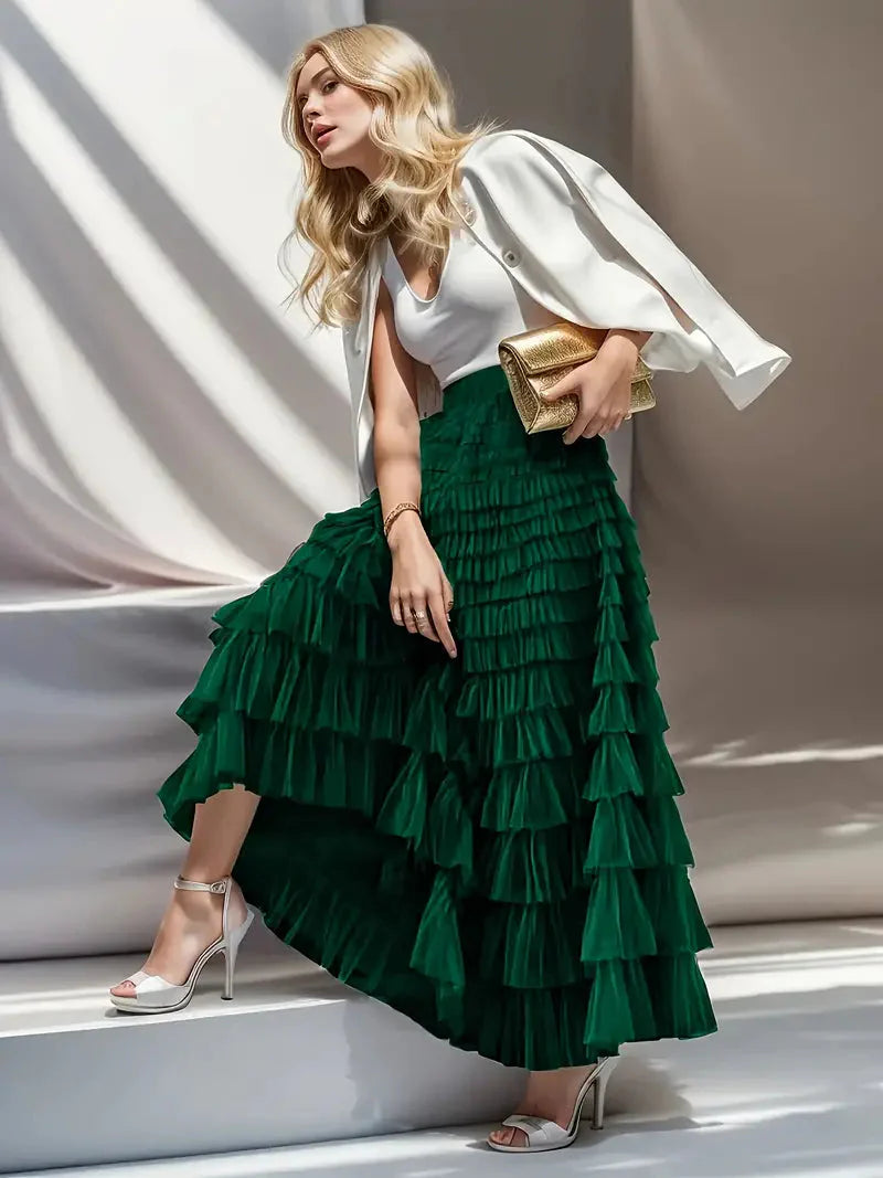 Levoire | Jupe À Volants Long Tulle Jupe Tendance