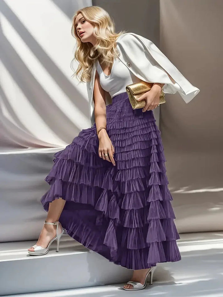 Levoire | Jupe À Volants Long Tulle Jupe Tendance
