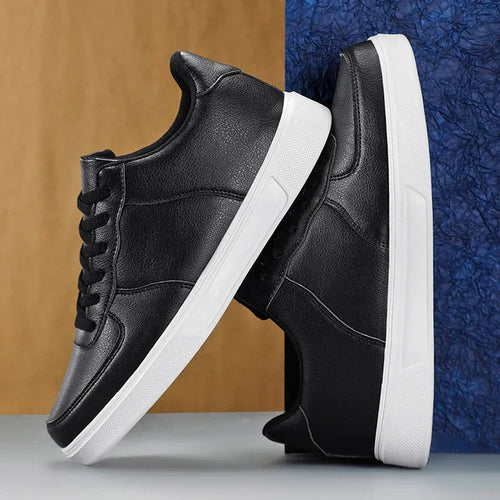 Levoire | Baskets En Cuir Légères Blanches Et Noires Pour Hommes