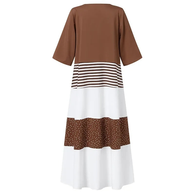 Levoire | Robe Rayée Avec Fermeture À Boutons Pour Femmes