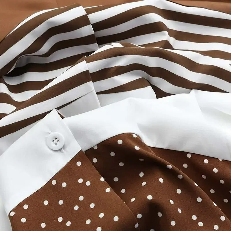 Levoire | Robe Rayée Avec Fermeture À Boutons Pour Femmes