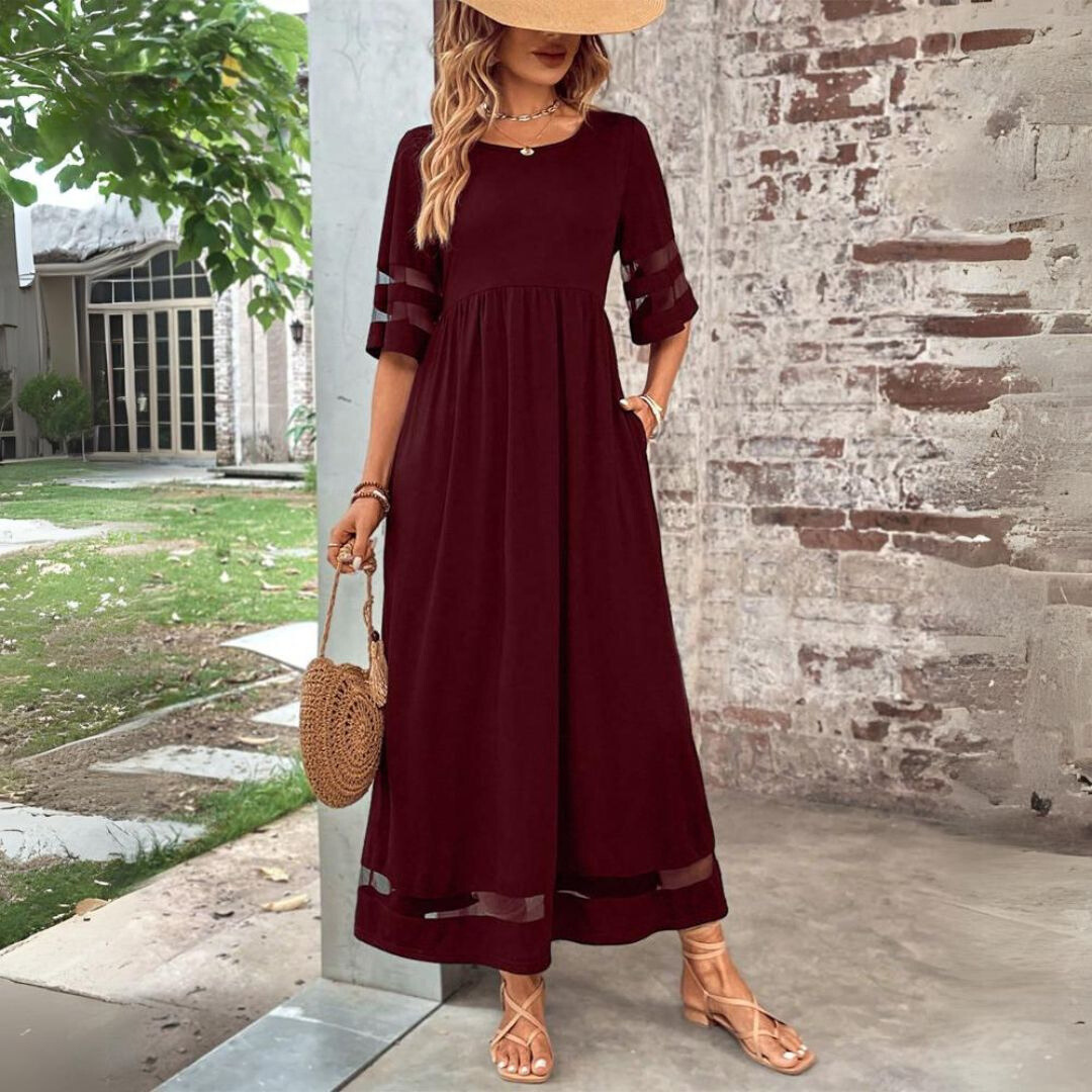 Levoire | Robe Couvrant Le Ventre Manches Courtes Robe En A Robe Élégante Rot