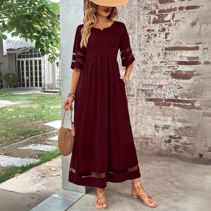 Levoire | Robe Couvrant Le Ventre Manches Courtes Robe En A Robe Élégante Rot