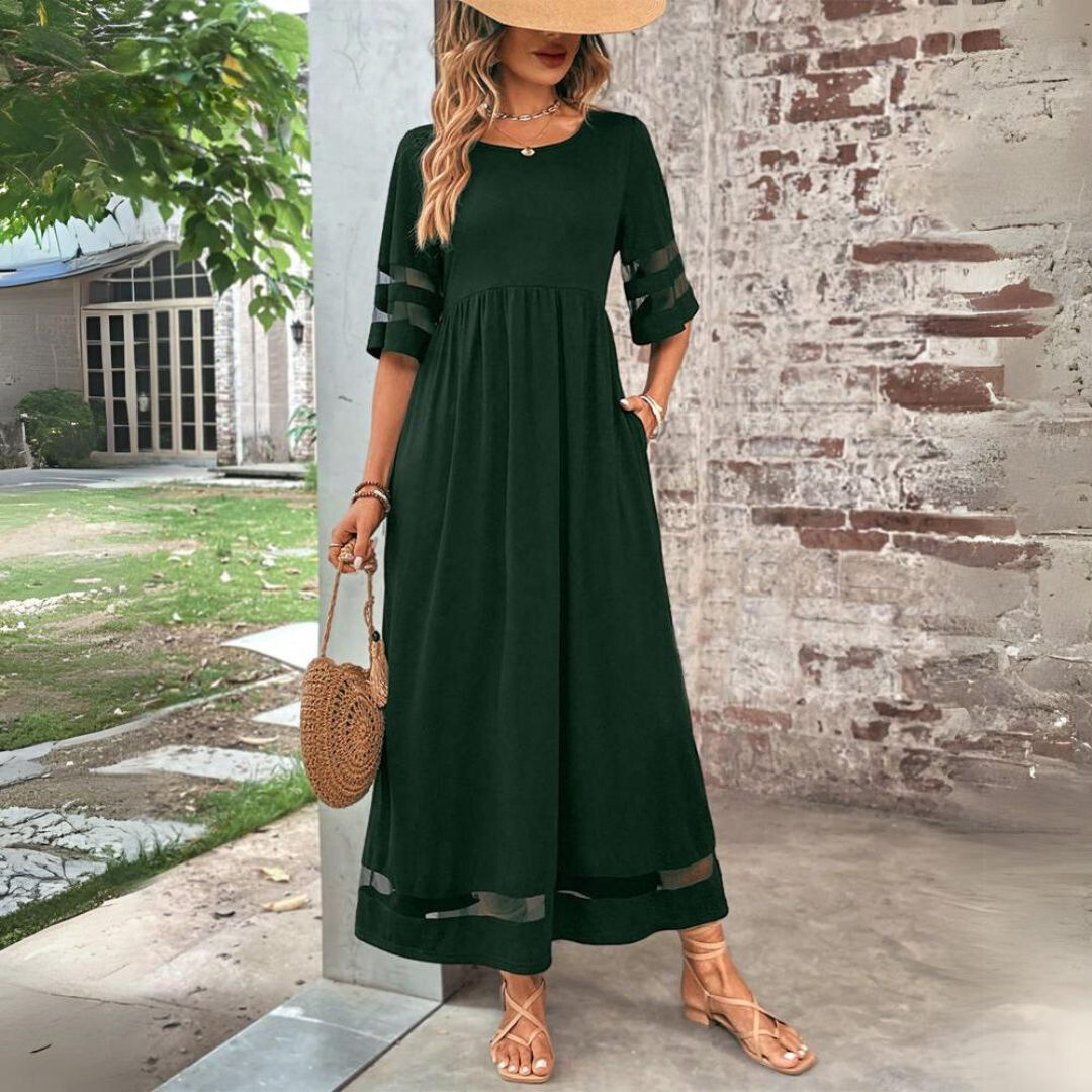 Levoire | Robe À Manches Mi-Longues Avec Poches Robe En A Robe Élégante Noir
