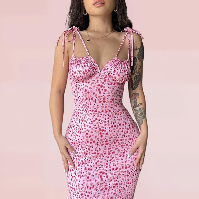 Levoire | Robe D'Été Bodycon Sans Manches À Fleurs