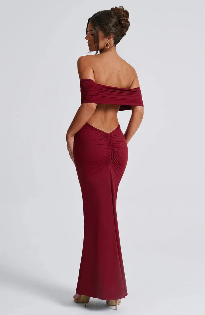 Levoire | Robe Dos Ouvert Bodycon Off Shoulder Robe Élégante