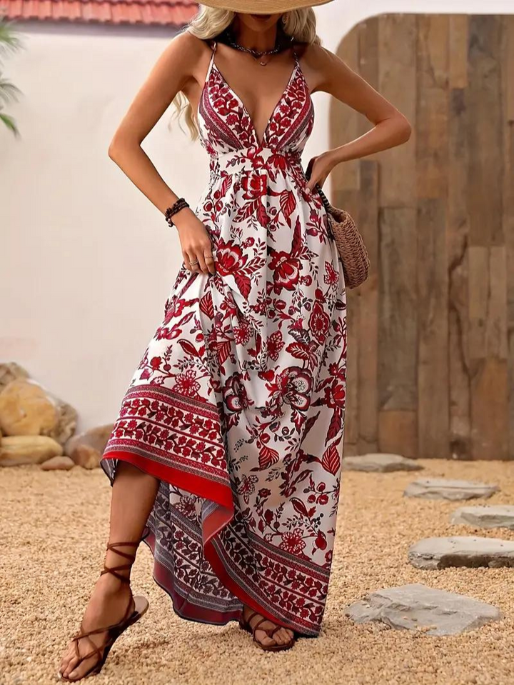 Levoire | Robe, Dos Nu, Robe D'Été Fleuri, Robe De Soleil Bourgogne