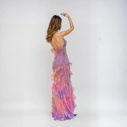 Levoire | Robe Sonntag Élégante Sans Manches Robe Avec Volants Robe Sans Dos