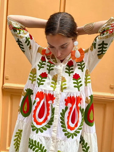 Levoire | Fermeture À Boutons Robe Chemise Grande Taille Avec Manches Longues