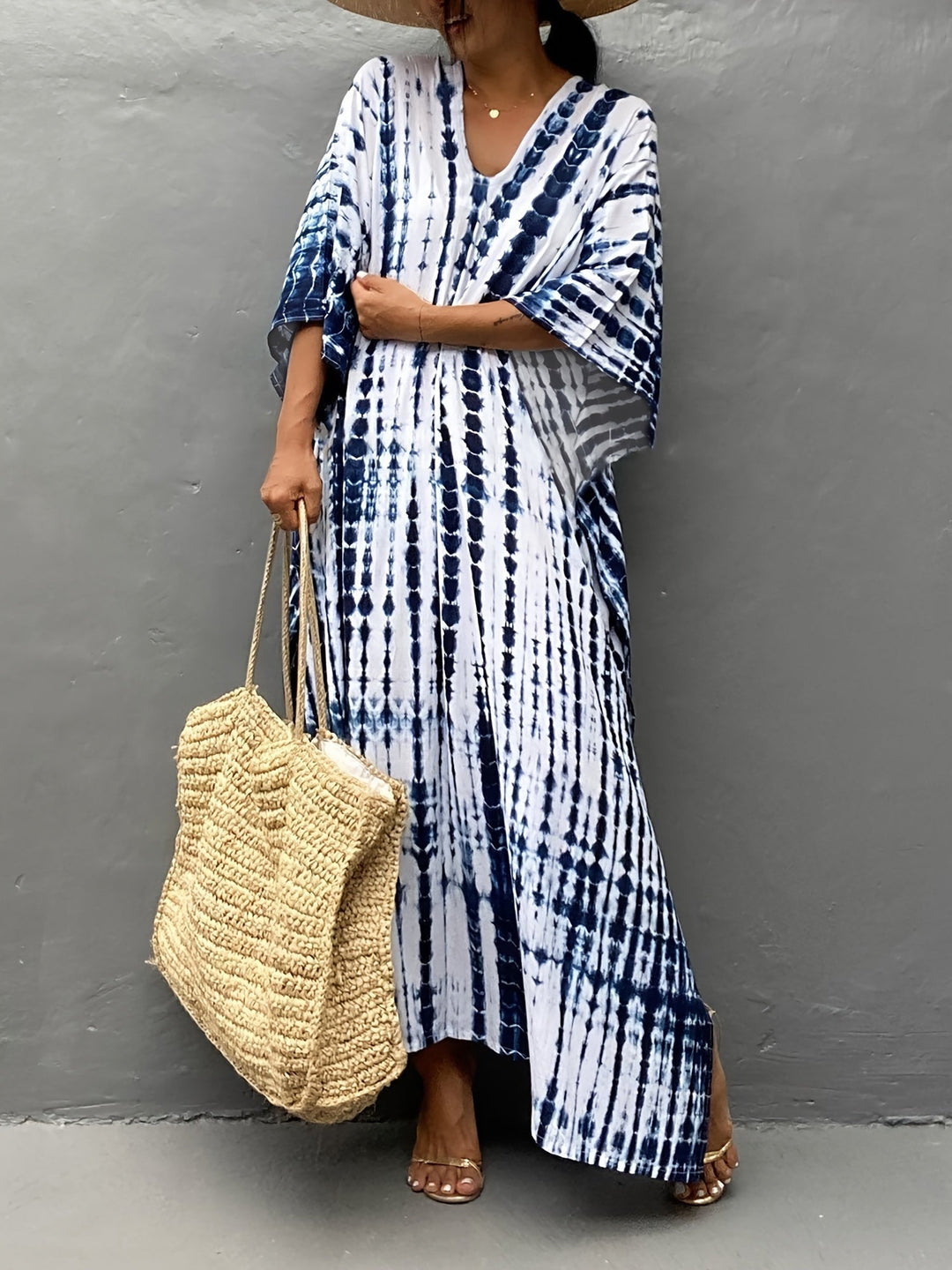 Levoire | Robe Coupe Ample Manches Courtes Robe D'Été Robe Boho Une taille pour tous