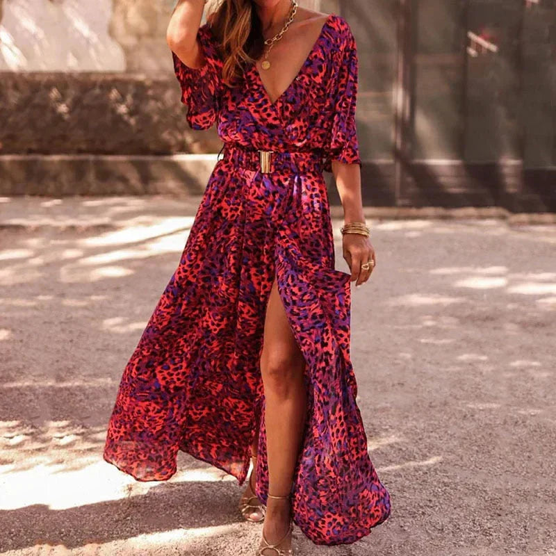 Levoire | Robes Maxi Imprimées Élégantes Avec Fente Rot