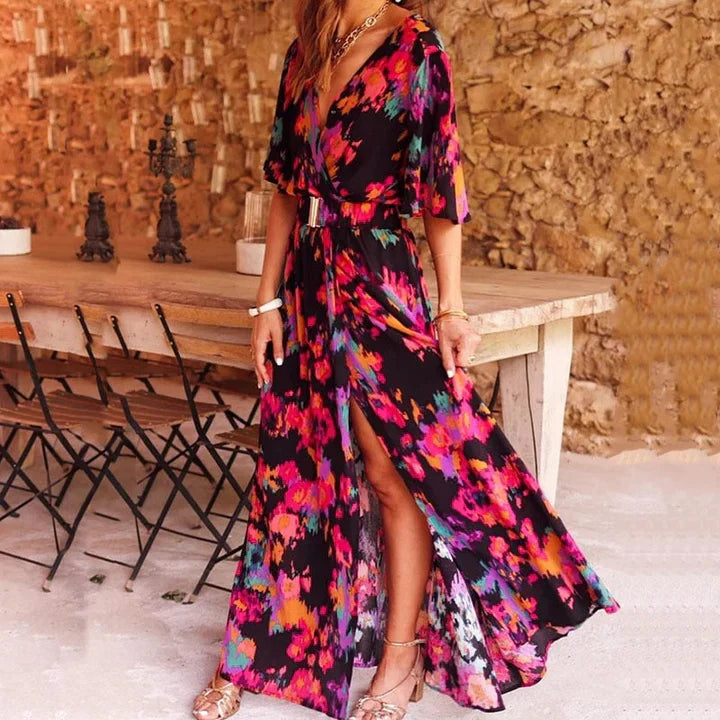 Levoire | Robe Maxi Superposée Noir