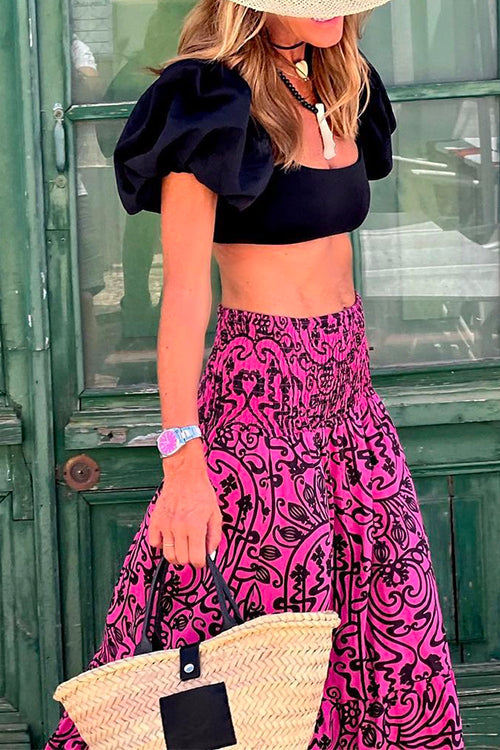 Levoire | Jupe Femme À Taille Haute Et Volants Boho