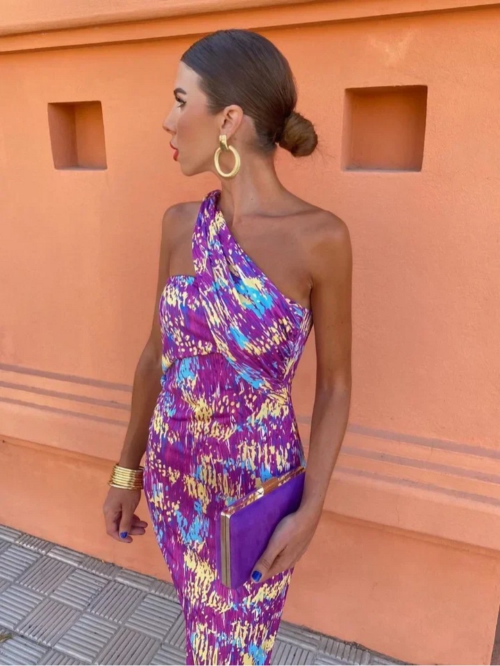 Levoire | Robe De Soleil Élégante Une Épaule Robe D'Été Moulante