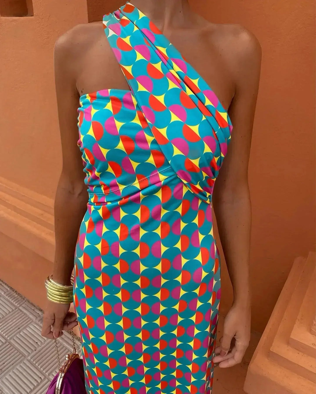 Levoire | Robe De Soleil Élégante Une Épaule Robe D'Été Moulante