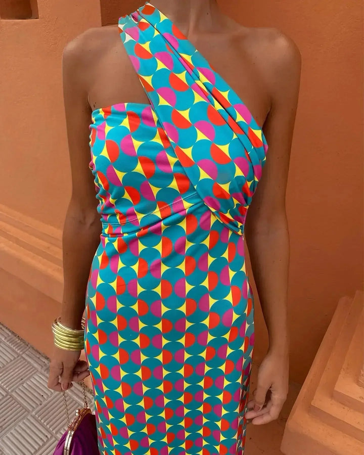 Levoire | Robe De Soleil Élégante Une Épaule Robe D'Été Moulante