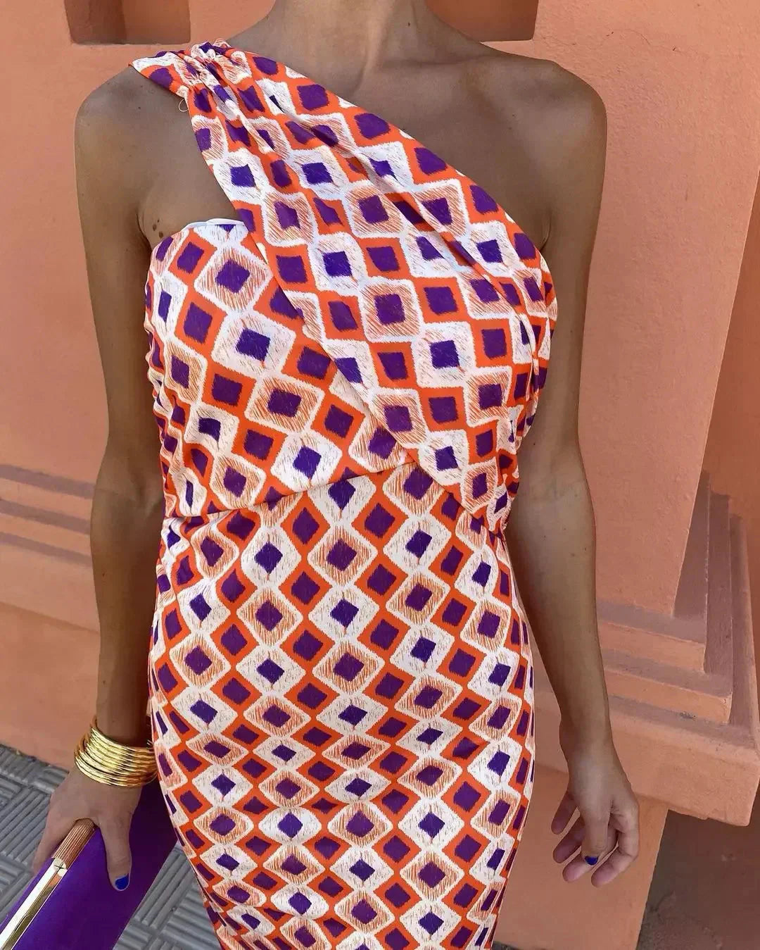 Levoire | Robe De Soleil Élégante Une Épaule Robe D'Été Moulante