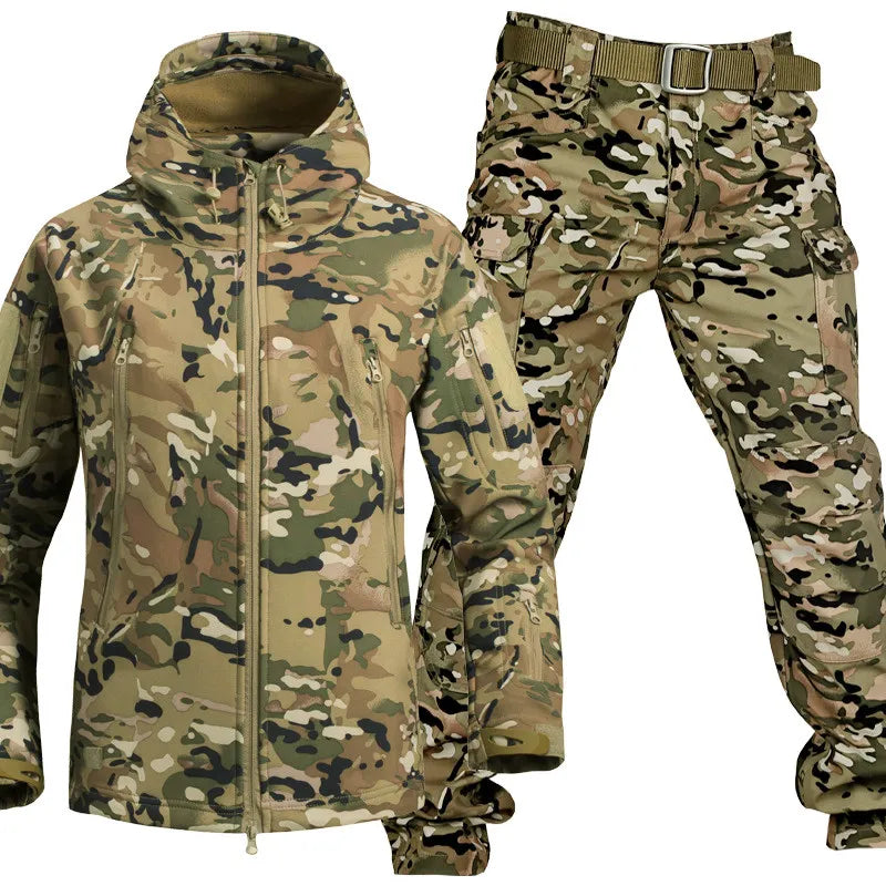 Levoire | Ensemble de plein air résistant à l'eau et au vent Camouflage