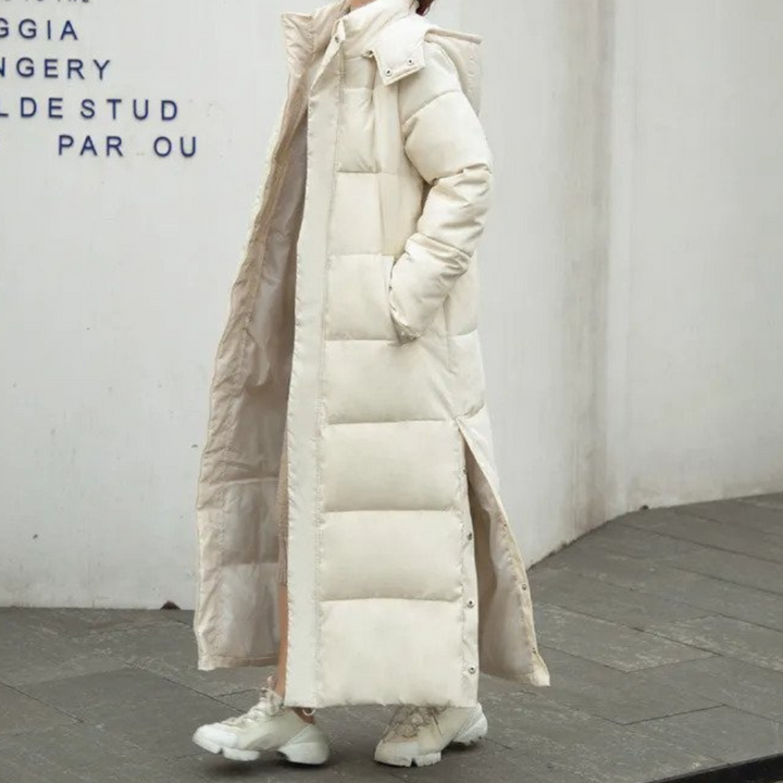 Manteau d'hiver | Long manteau matelassé pour femmes pour l'hiver Beige