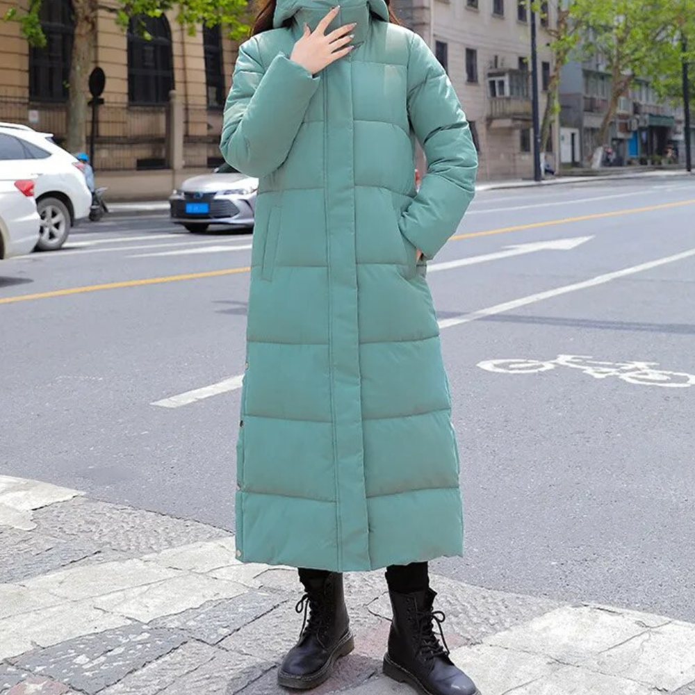Manteau d'hiver | Long manteau matelassé pour femmes pour l'hiver Vert