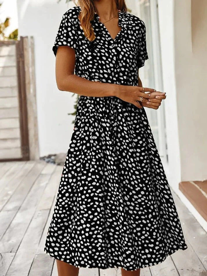 Levoire | Robe D'Été Midi Style Bohémien Noir