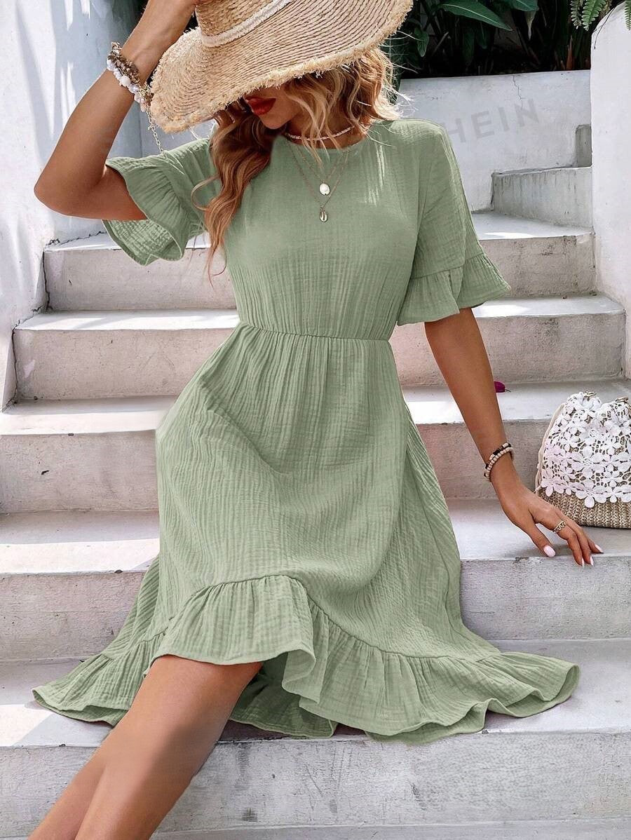 Levoire | Robe De Loisir Élégante À Manches Courtes