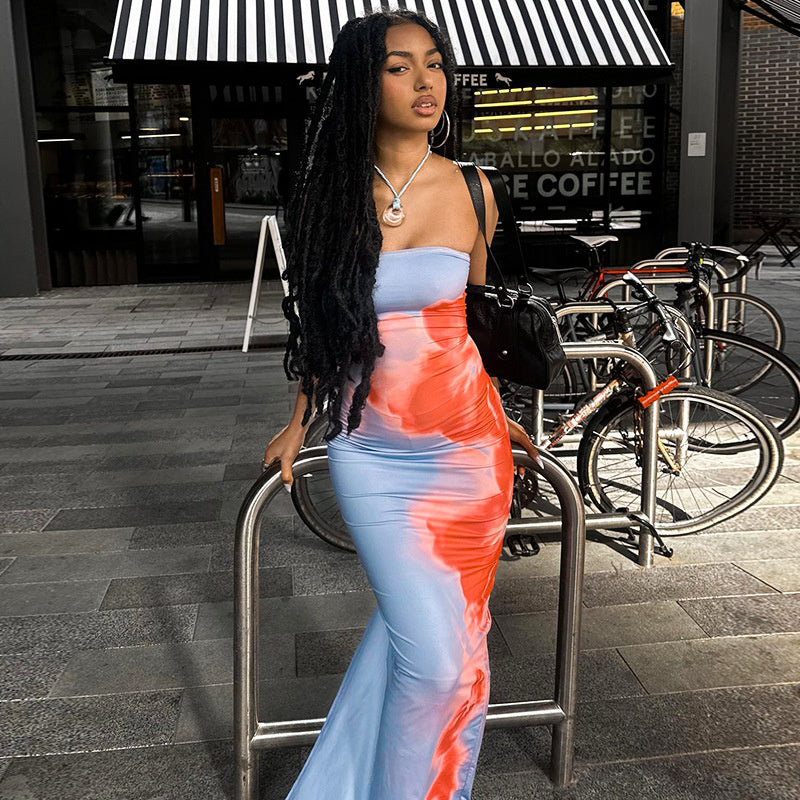 Levoire | Robe Maxi Sans Bretelles Avec Imprimé Floral