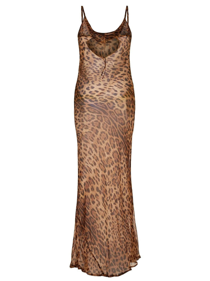 Levoire | Robe Maxi Spaghetti Avec Motif Léopard