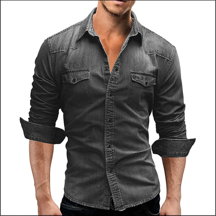 Levoire | Chemise En Denim Pour Hommes Gris