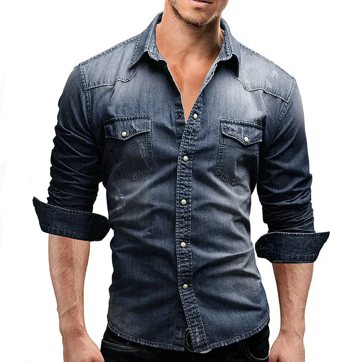 Levoire | Chemise En Denim Pour Hommes Bleu foncé